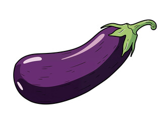 a cartoon of a purple eggplant