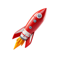a red and white rocket