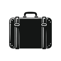 vintage suitcase, silhouette, luggage, travel, black and white, simple, baggage, retro, graphic, icon