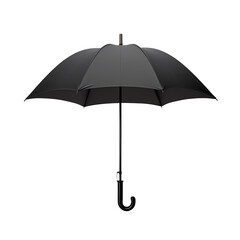 a black umbrella with a curved handle