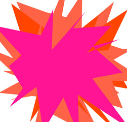 An abstract transparent cut out neon star burst shape design element.