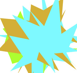 An abstract transparent cut out neon star burst shape design element.