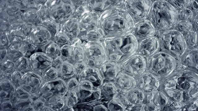 Super Slow Motion Macro Shot of Various Bubble Background at 1000fps.