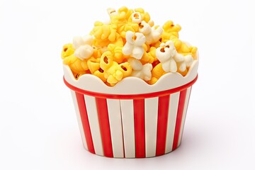 A box of sweet popcorn. meal. White background.