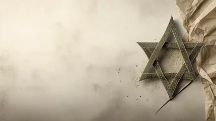 Foto op Canvas Star of David, ancient symbol, emblem in the shape of a six-pointed star, Magen, culture faith, Israel Jews, symbol symbolism, flag emblem item. © Ruslan Batiuk
