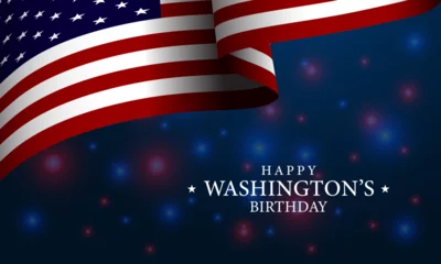 Foto op Canvas Happy Washingtons Birthday Background Vector Illustration © Teguh Cahyono