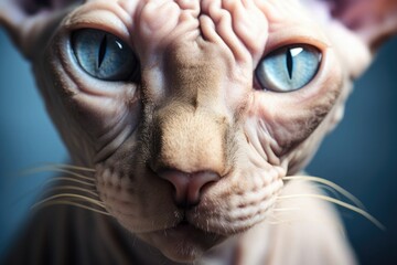 Sphynx cat closeup portrait