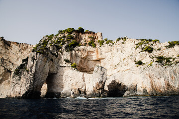 Fototapeta na wymiar blue caves of the island of Zakynthos