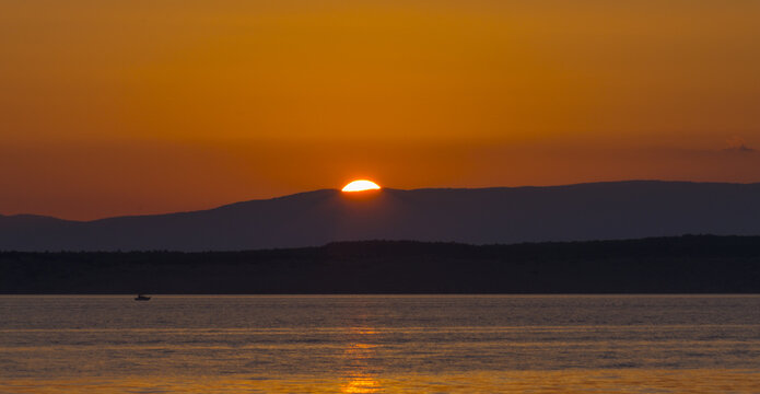 Sunset near Crikvenica, a place on the Croatian coast