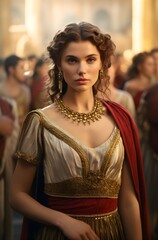 Women of ancient Greece, scenes from the life of ancient Greece and ancient Rome, tunics, Colosseum, olive picking, Greek architecture