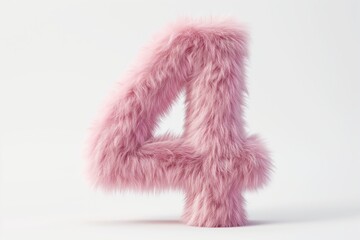 Fototapeta premium Cute pink pastel number 