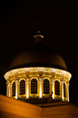 Night illumination of the cathedral dome