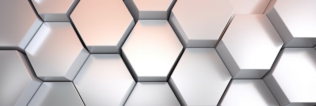 The elegant simplicity of hexagonal tiles creates a sense of organized complexity, ideal for backgrounds in design and technology, banner © 18042011