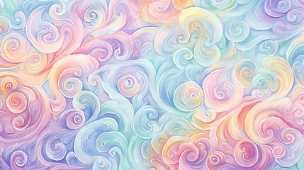 Fototapeta na wymiar Abstract background seamless swirl pattern with pastel colors.
