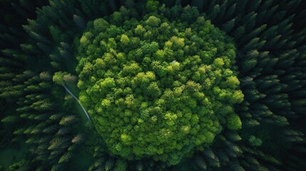 view from above the trees in the forest