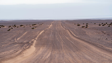 Driving on the C39 road towards the seashore, Skeleton Coast National Park, Namibia