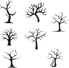 set of trees-set of trees silhouettes-