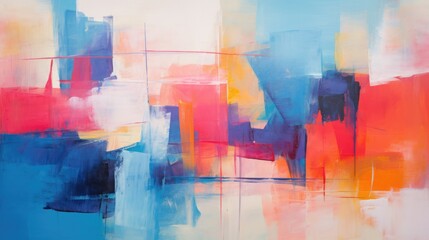 Obraz na płótnie Canvas emotional journey of an abstract painter, emphasizing the intuitive and unrestrained creative process behind abstract generative ai