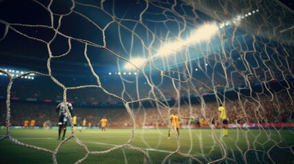 nail-biting tension of a penalty shootout in a championship soccer match generative ai