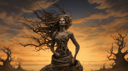 woman in a sunset-Mother Nature