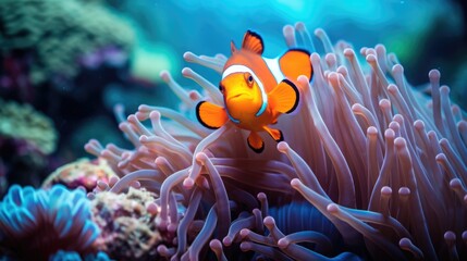 Fototapeta na wymiar clownfish with vibrant colors generative ai