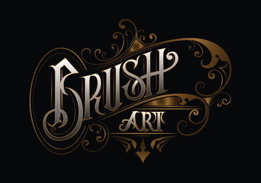 BRUSH ART word lettering custom style design