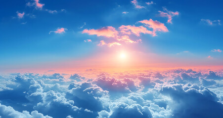 Sunrise, the sky from an airplane