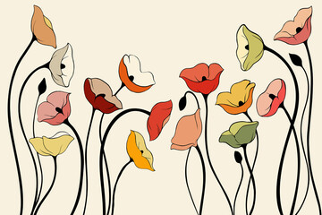 background with poppies