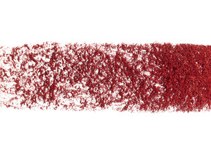 Red metallic glitter sparkle explosion in air. Red Glitter sand spark blink celebrate Chinese new year, fly throw red glitters particle. White background isolated, selective focus Blur bokeh