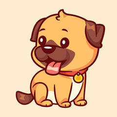 Cartoon cute dog animal pet mascot