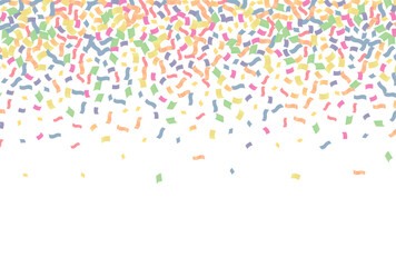 Fototapeta na wymiar Colorful confetti on transparent background. Festive background. Vector illustration.