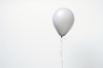 Single grey balloon on white background Ai generative