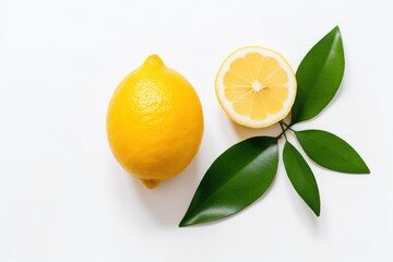 Lemon on white background Ai generative