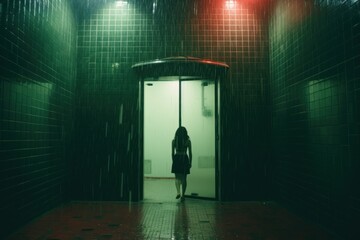 Fototapeta premium Amazing showers walk in Ai Generative