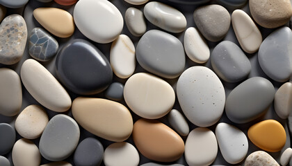 Colorful  pebble or beach  stones  wallpaper background 