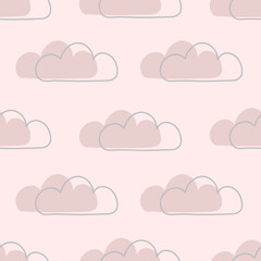 Clouds in Cartoon Patterns - Seamless Kids Pattern for Creative Prints, Textiles, and Dreamy Nursery Decor