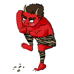 Red devil of Setsubun, a traditional Japanese culture