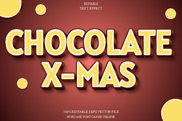 Chocolate X-Mas Editable Text Effect Emboss Gradient Style