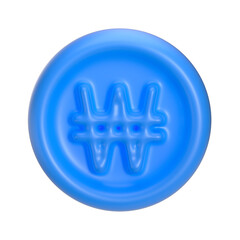 3d won coin blue