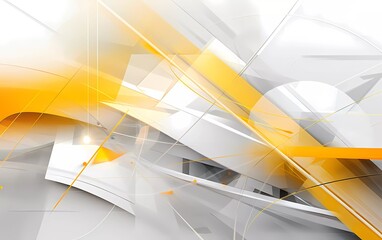 Modern style abstract background in yellow, silver and white colors. Geometric abstract design. generative ai