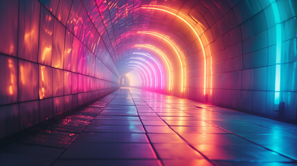 rainbow light in the tunnel