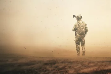 Crédence de cuisine en verre imprimé hélicoptère Military helicopters and forces between storm & dust in battlefield 