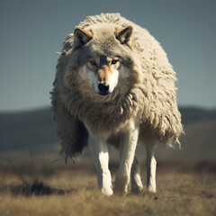 Wolf In Sheep's Clothing  - obrazy, fototapety, plakaty