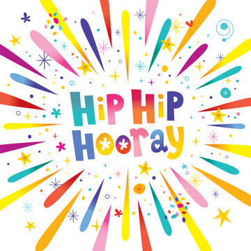Hip hip hooray - unique lettering celebration design