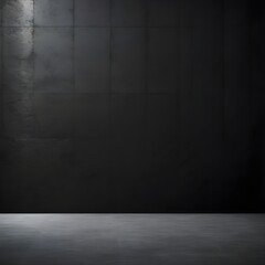 Dark black and gray abstract cement wall and interior textured studio room for product display  Wall
