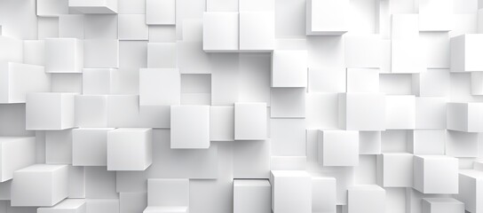A wall with white embossed cubes. generative AI - obrazy, fototapety, plakaty