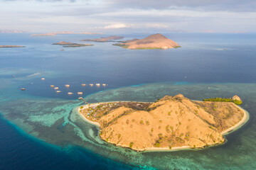 Aerial view of Kanawa Island in Komodo islands, Flores, Indonesia. © Yusnizam Yusof