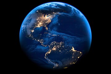 An image of Earth seen from space, clearly showing the division between the illuminated part and the part in darkness. This image would highlight the rotation of the Earth -  generative ai