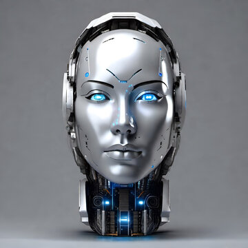 artificial intelligence - robot head - AI
