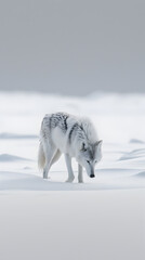 Obraz premium Arctic wolf in snow 